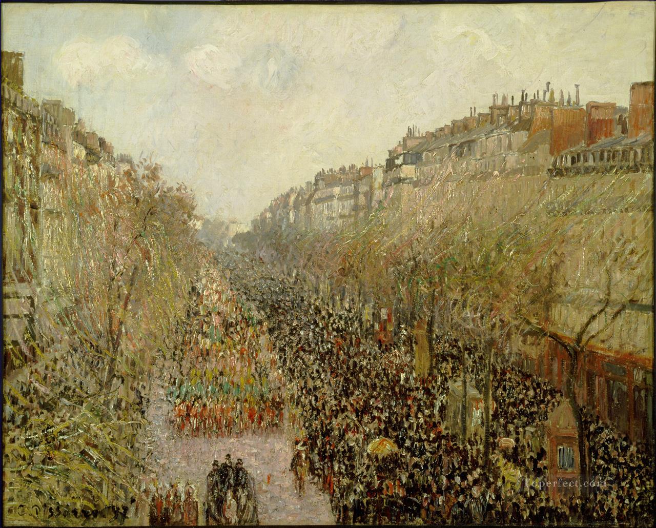 bulevar montmartre mardi gras 1897 Camille Pissarro Pintura al óleo